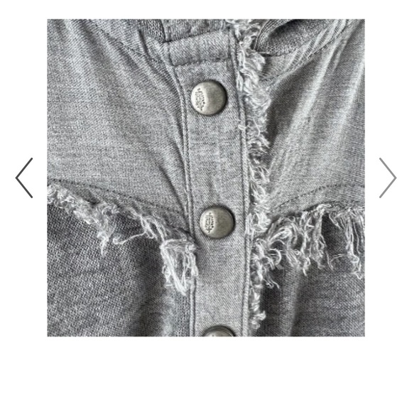 Free People Movement Womens Windy Meadow Hoodie Gray Snap Pockets Medium - Picture 2 of 9